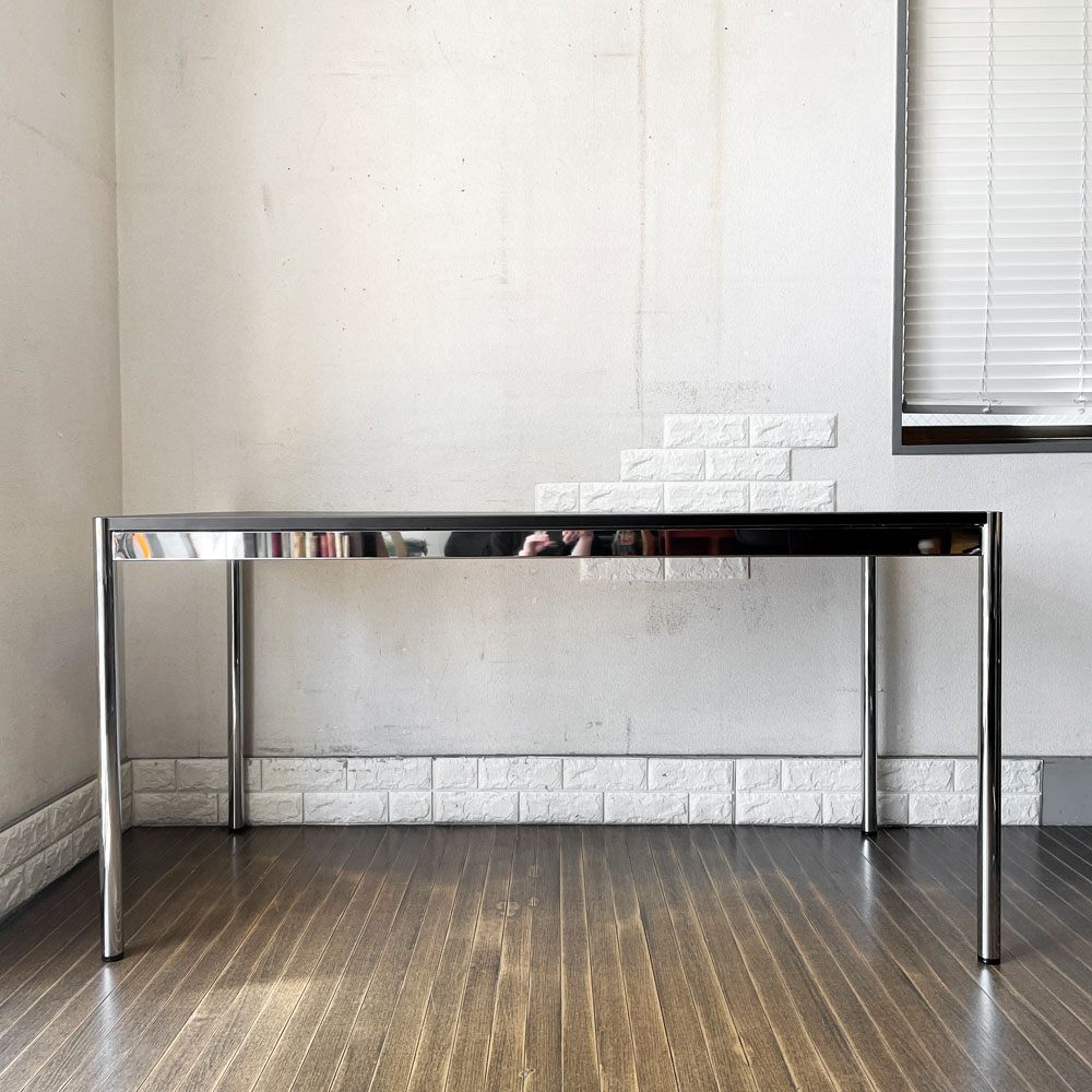 ユーエスエムハラー USM Haller モジュラーファニチャー ハラーテーブル デスク W150×D75cm チャコールリノリウム 高さ調節機能付 スイス 定価￥200,998- ◎