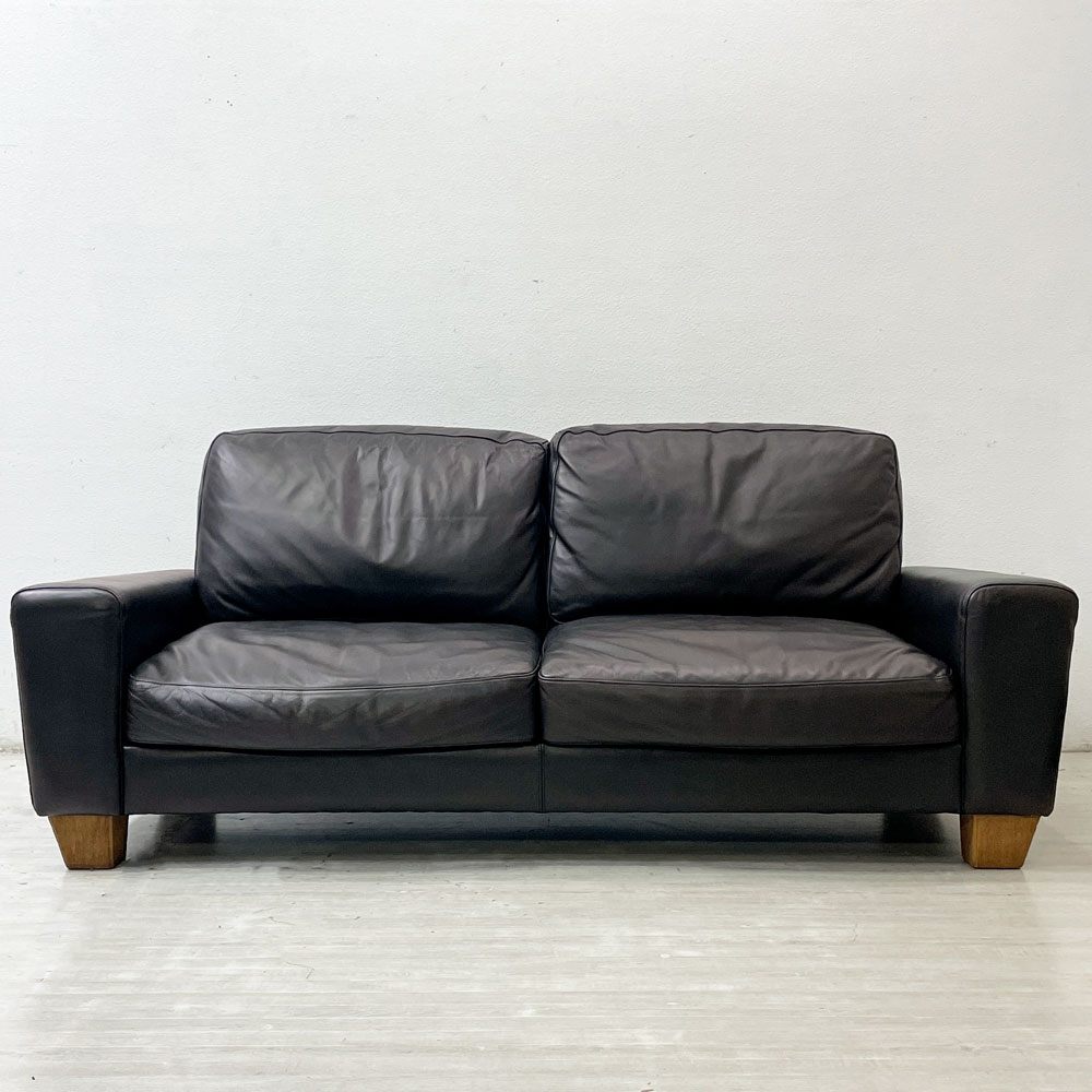 アクメファニチャー ACME Furniture フレスノ FRESNO SOFA 3シーター ソファ オイルレザー 本革 ダークブラウン ビンテージスタイル ●
