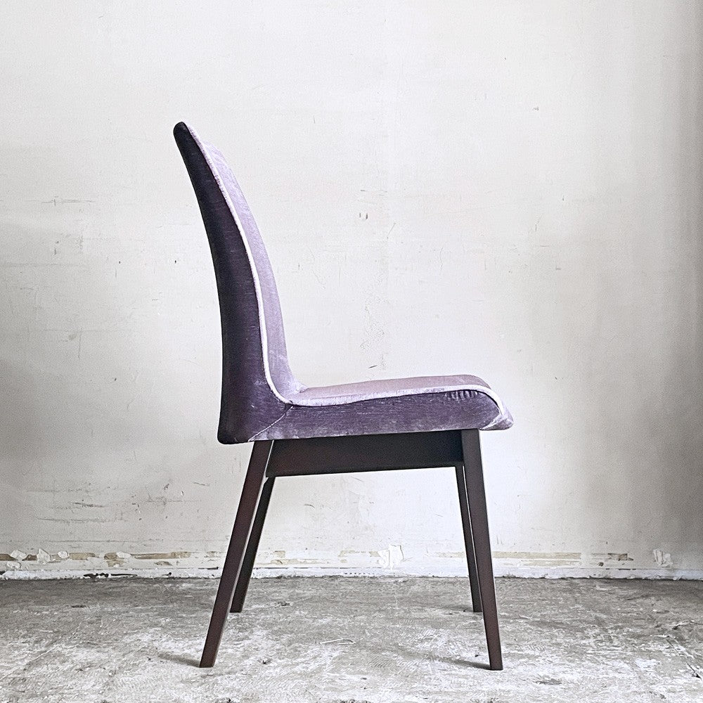 カワジュン KAWAJUN ドリディナチェア DORIDINA CHAIR ダイニングチェア ダークブラウンフレーム ファブリック パープル モールドウレタン モダンデザイン ■