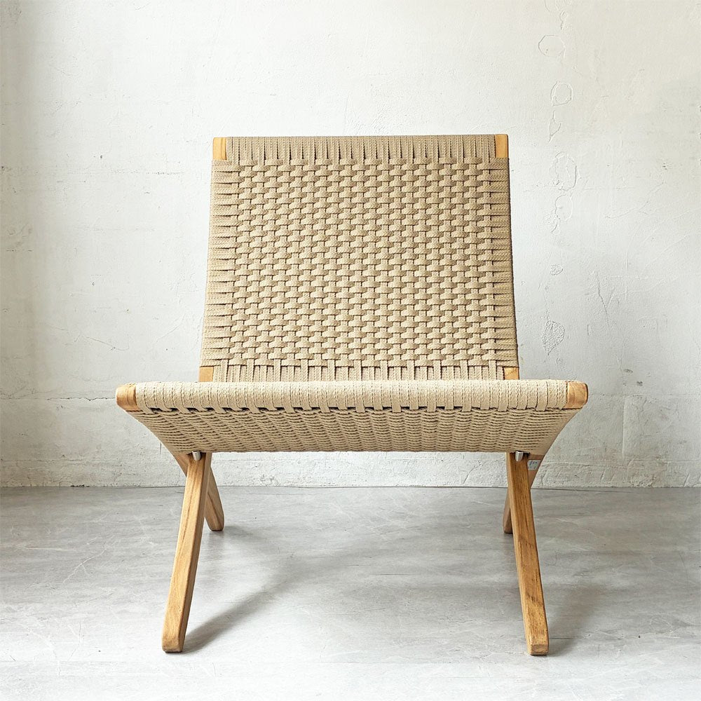 カールハンセン＆サン Carl Hansen & Son MG501 アウトドア キューバチェア Cuba Chair セサミ ラウンジチェア 折り畳み フォールディングチェア チーク材 フラットロープ モーテン・グットラー 北欧家具 デンマーク 美品 ★
