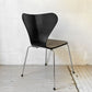 フリッツハンセン Fritz Hansen セブンチェア ダイニングチェア ブラック ラッカー再塗装 アルネ・ヤコブセン デンマーク スタッキングチェア 北欧家具 MIONETTA社製シートパッド付き ★