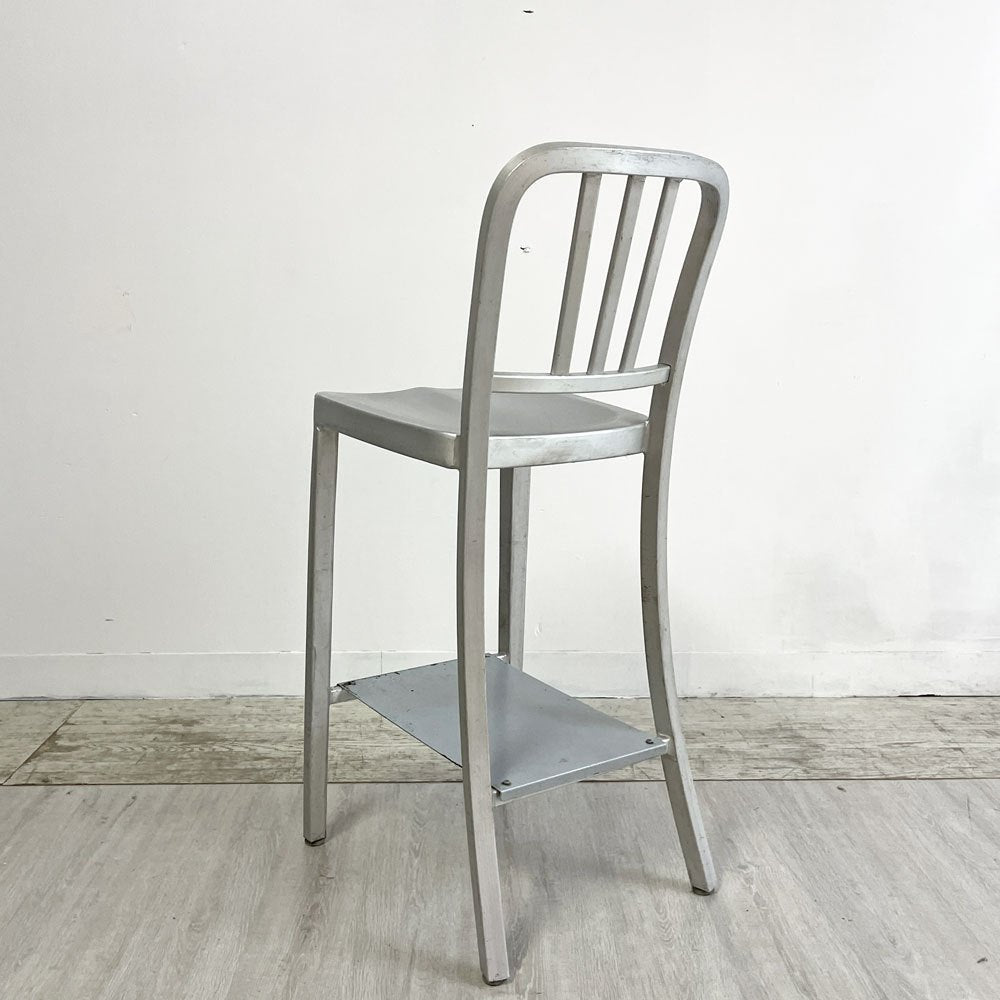 ネイビーバースツール Navy BarStool カウンターチェア リプロダクト アルミニウム インダストリアル デザイン H100cm A ●