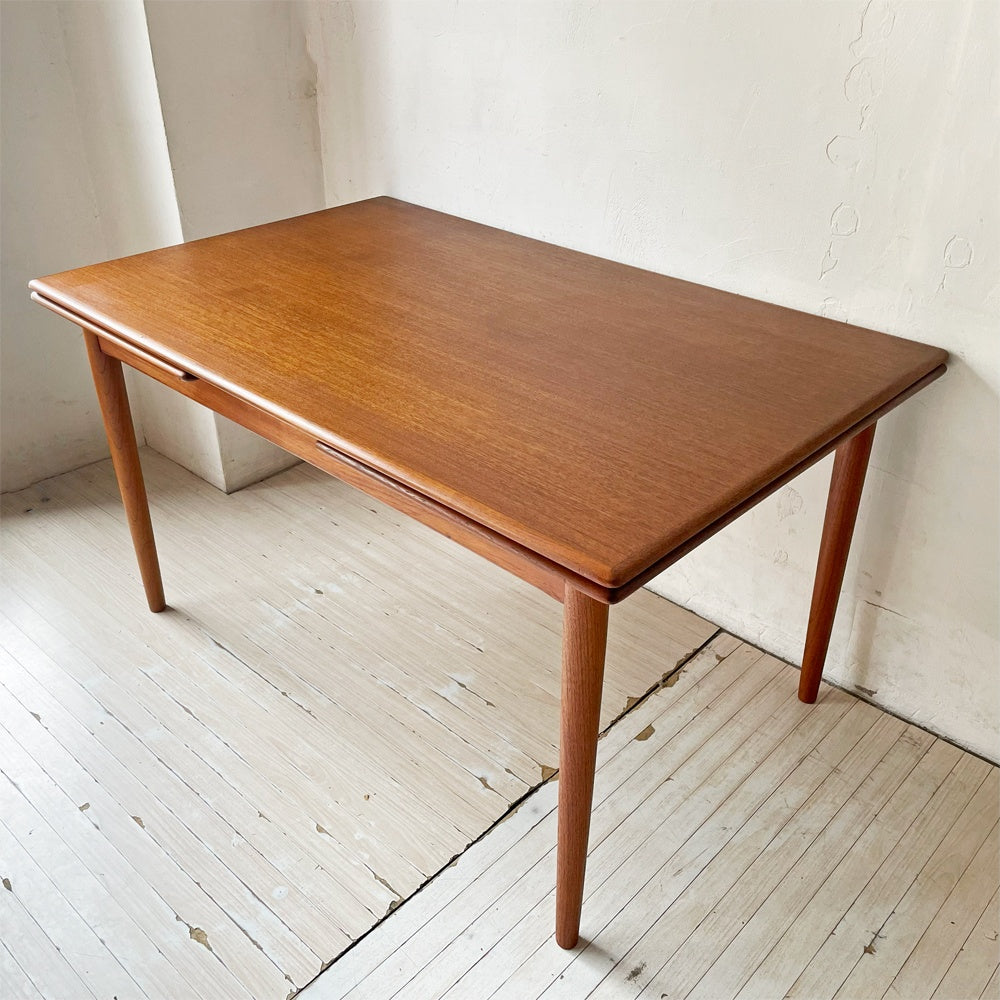 北欧ビンテージ チーク材 ドローリーフ ダイニングテーブル エクステンション 伸長式 W133~237cm デンマーク Danish Vintage ★