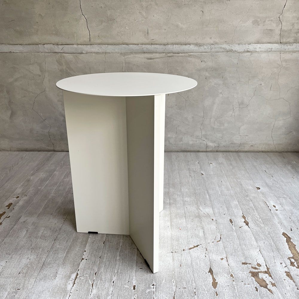 ヘイ HAY スリットテーブルハイ SLIT TABLE HIGH ホワイト スチール サイドテーブル コーヒーテーブル ラウンド Φ35cm モダン デンマーク 北欧家具 ♪
