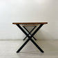 かなでもの KANADEMONO ザ・テーブル THE TABLE デスク ラバーウッド ブラウン W180cm スチール Xラインレッグ ブラック ●