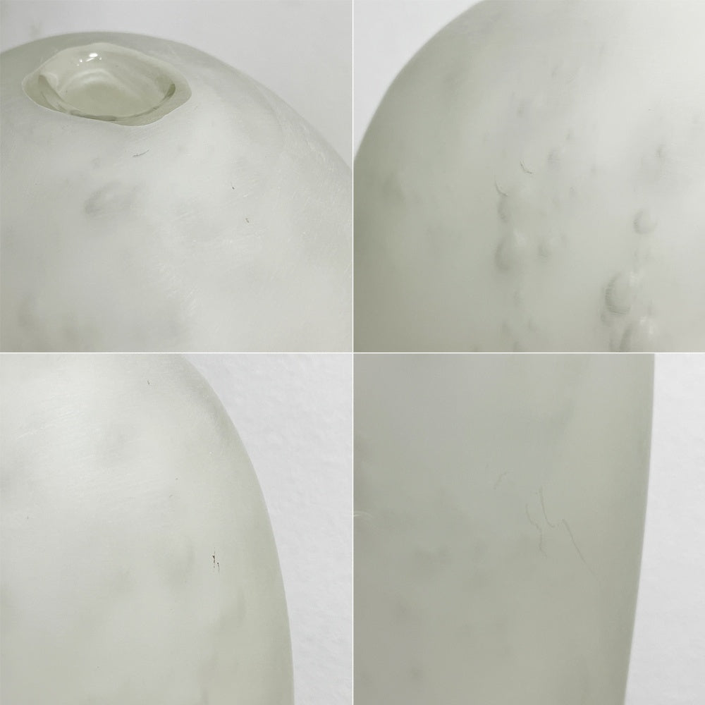 作者不明 unknown ガラス フラワーベース 一輪挿し 花器 H27cm マット加工 マーブル カットサイン有 ●