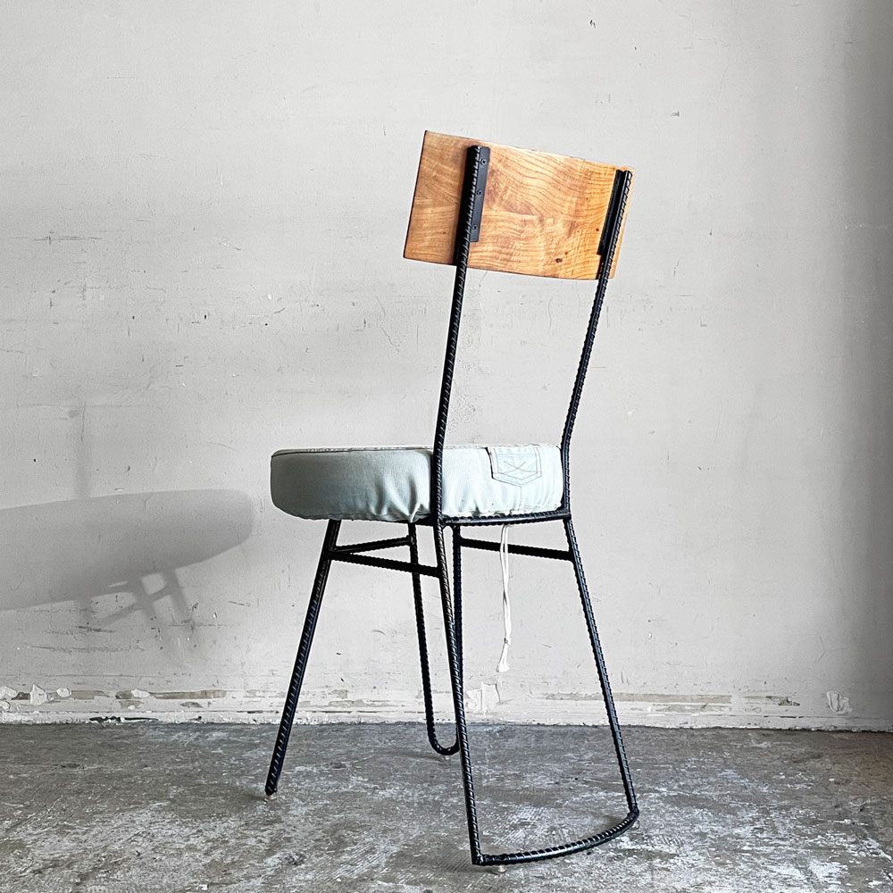 ディーボディ d-Bodhi カンパーニャ チェア デニム CAMPAGNA CHAIR ダイニングチェア チーク古材×アイアンレッグ インダストリアルデザイン B ■