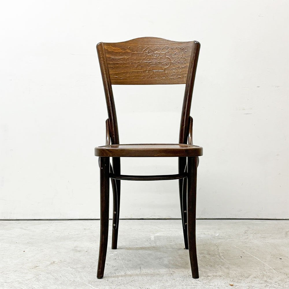 トン TON トーネット THONET No.054 ビーチ材 ベントウッドチェア ダイニングチェア カフェチェア パネルバック ベントウッド チェコ 曲木椅子 ●