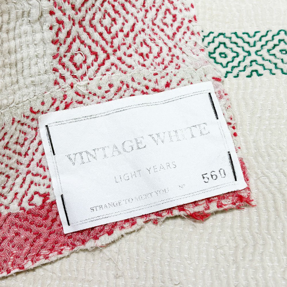 ビンテージキルト vintage 古布 インドキルト 190×110cm ハンドメイド LIGHT YEARS取扱 ●