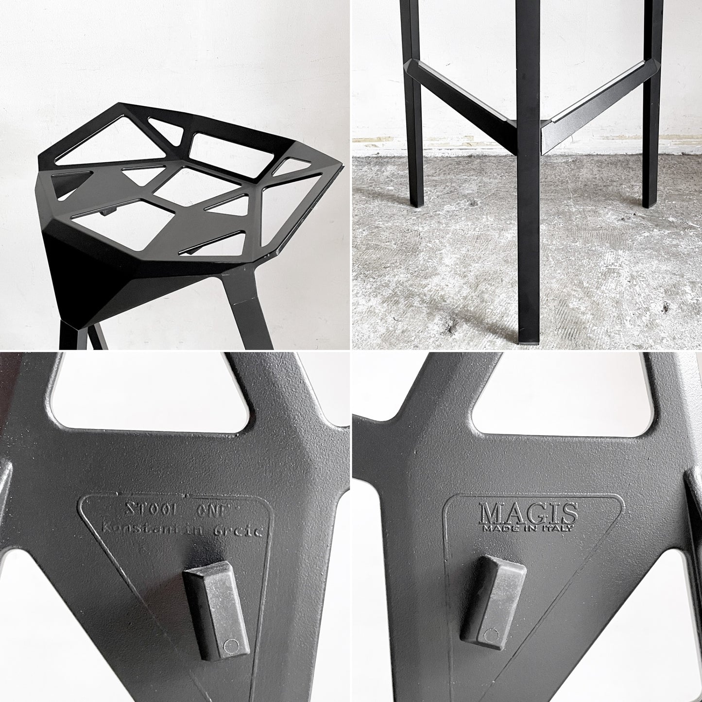 マジス MAGIS スツールワン STOOL_ONE カウンターチェア スタッキングチェア ブラック 77cm コンスタンチン・グルチッチ イタリア B ■