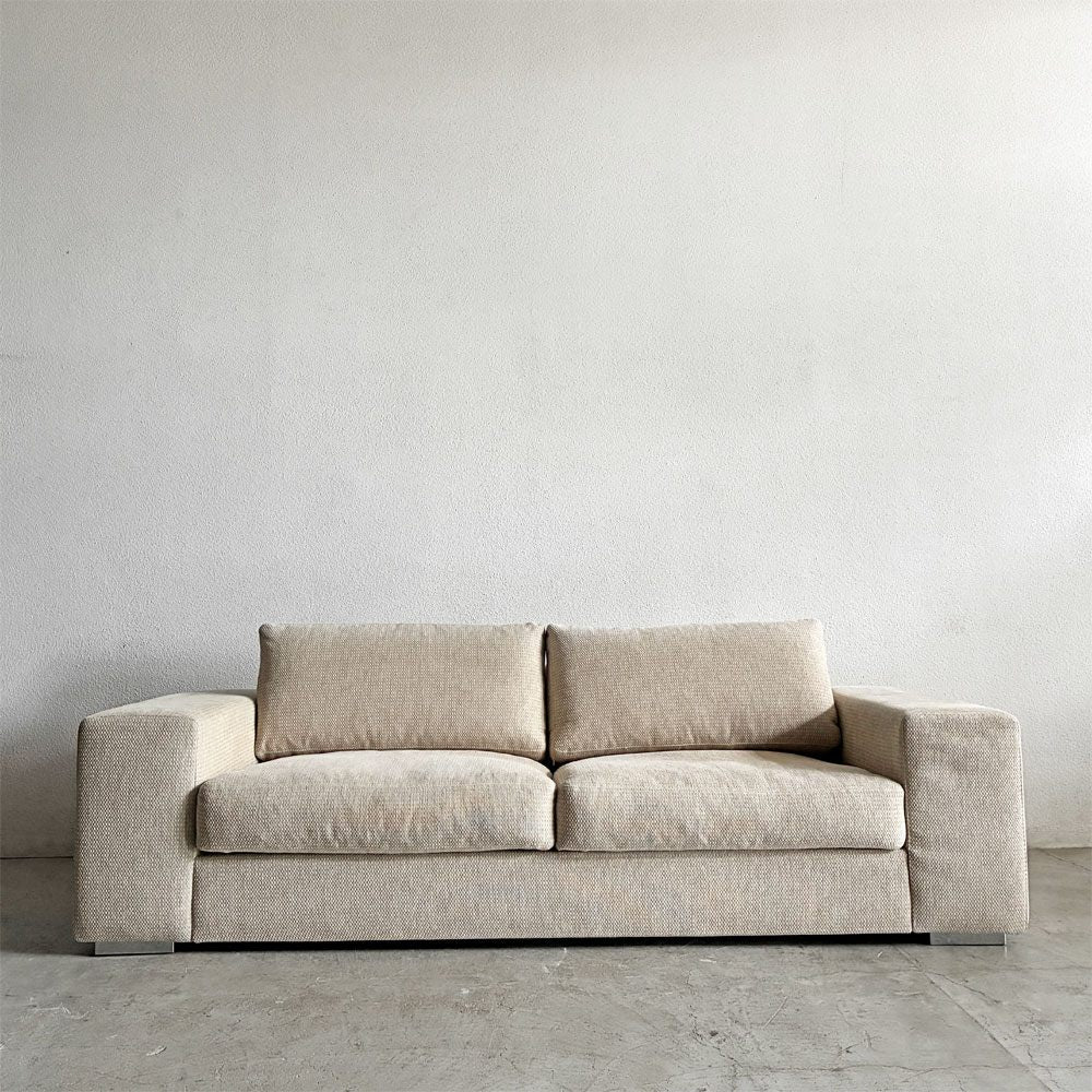 ボーコンセプト BoConcept インターノ Interno Ⅲ 2シーターソファ 2人掛け W217cm カバーリングファブリック オフホワイト系 スチール脚 デンマーク 廃番 〓