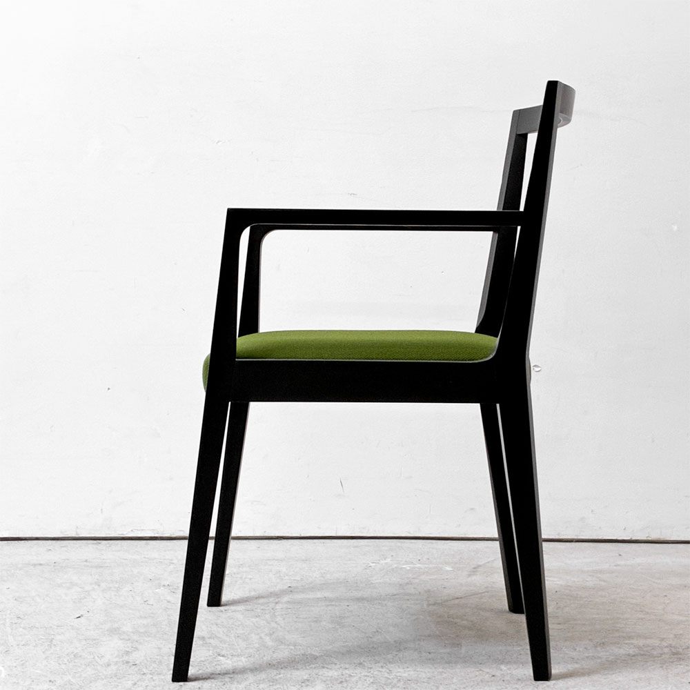 カッシーナイクスシー Cassina ixc. イーストバイイーストウエスト East by Eastwest ジャスミン JASMIN アームチェア ダイニングチェア ブラック グリーン ファブリック 座面張替 A ●