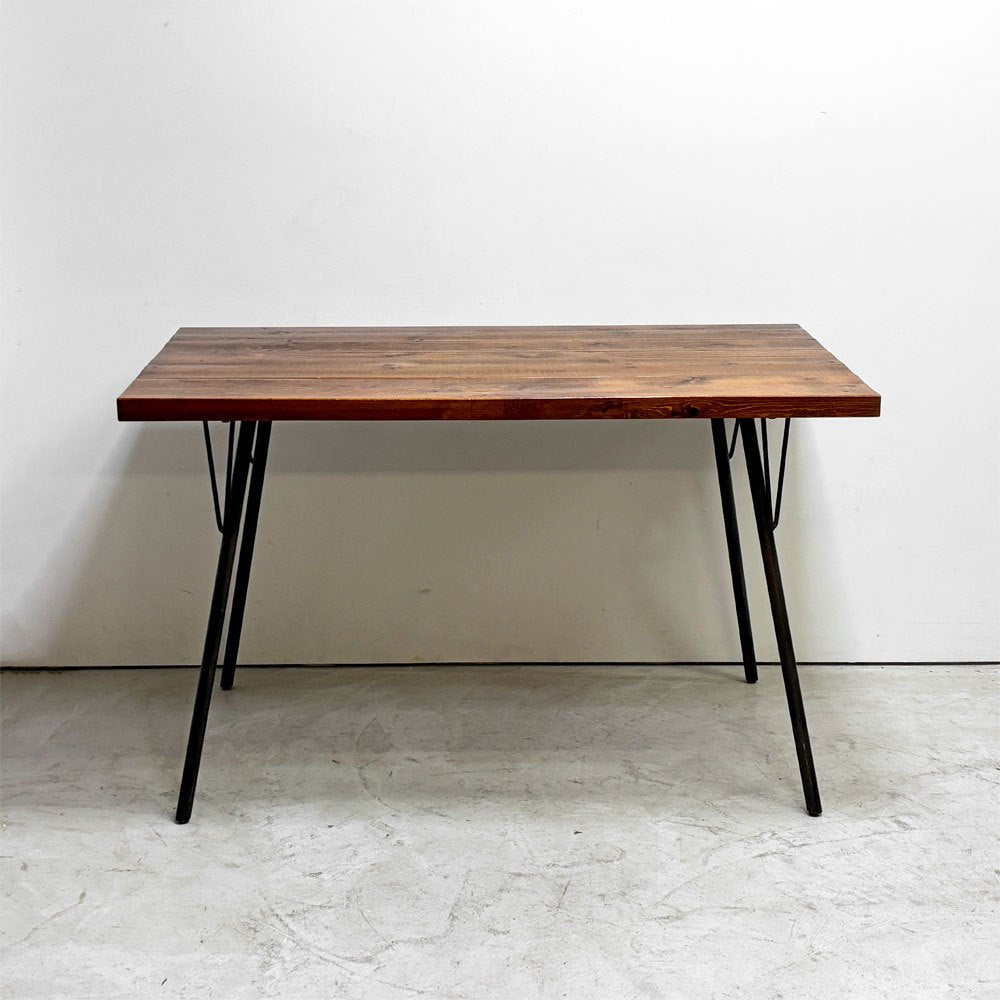ジャーナルスタンダードファニチャー j.s.F サンク SENS ダイニングテーブル W120cm オーク無垢材 スチール脚 インダストリアル 廃番 ●