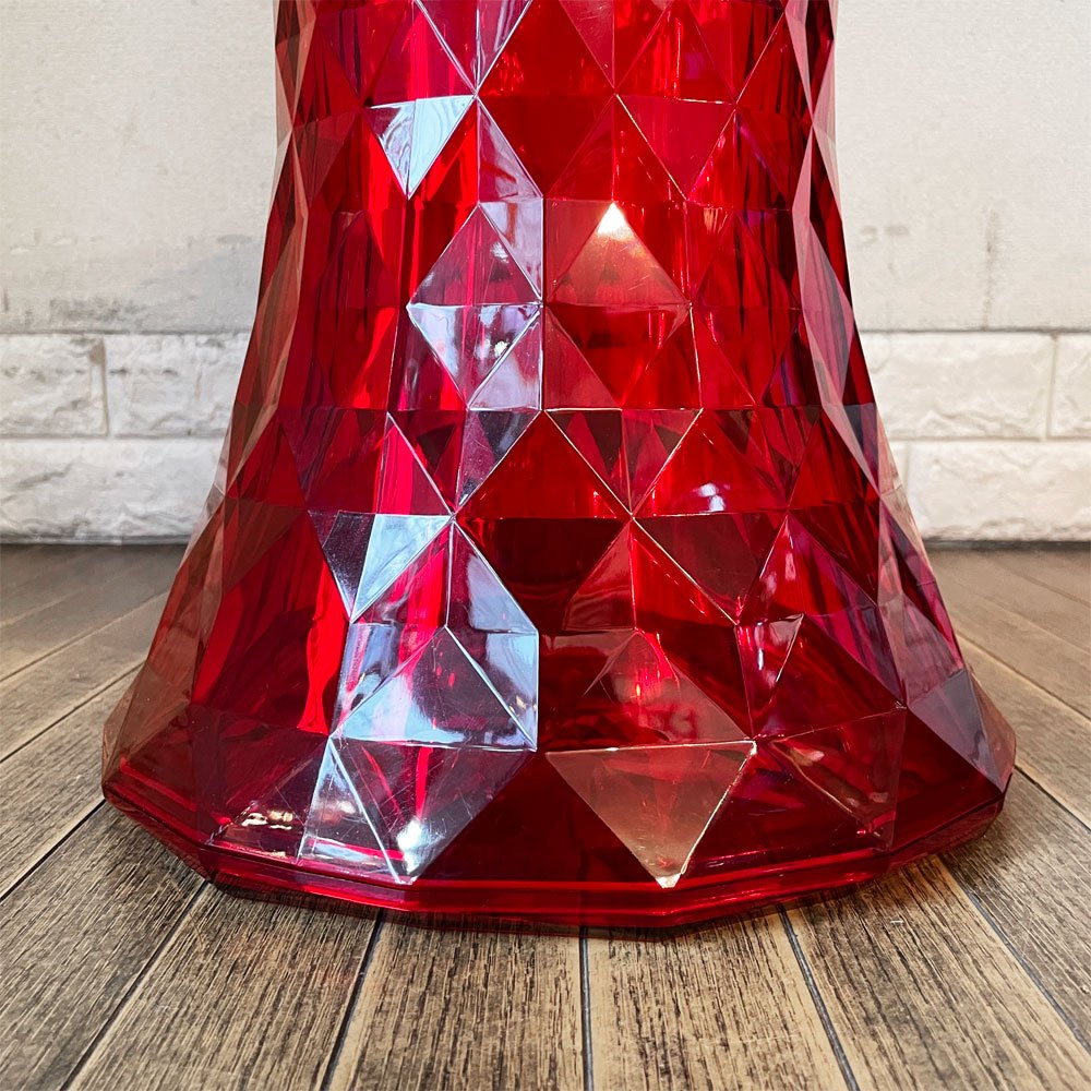 カルテル Kartell ストーン STONE スツール サイドテーブル H46cm ポリカーボネート レッド マルセル・ワンダース イタリア 定価￥47,700- ◎
