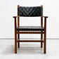 北の住まい設計社 KITANOSUMAISEKKEISHA ラスティック チェア RUSTIC CHAIR アームチェア レザー 本革  ブラック カエデ x ナラ材 廃番 A ●