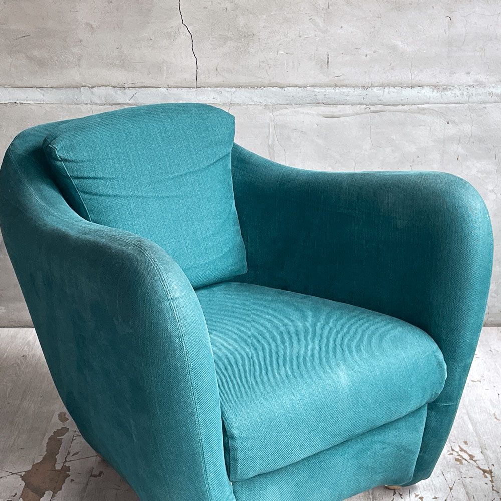 イデー IDEE ミニミラーアームチェア MINI MILLER ARM CHAIR パーソナルチェア シングルソファ ファブリック ビリジアン 廃番カラー ♪