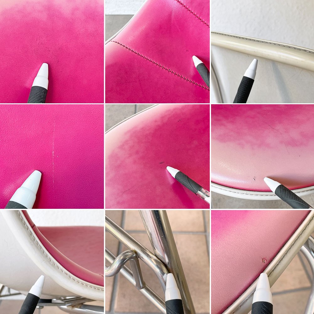 ハーマンミラー Herman Miller サイドシェルチェア サード 3rd ビンテージ PVCレザー FRP製 スタッキングベース イームズ C ◇