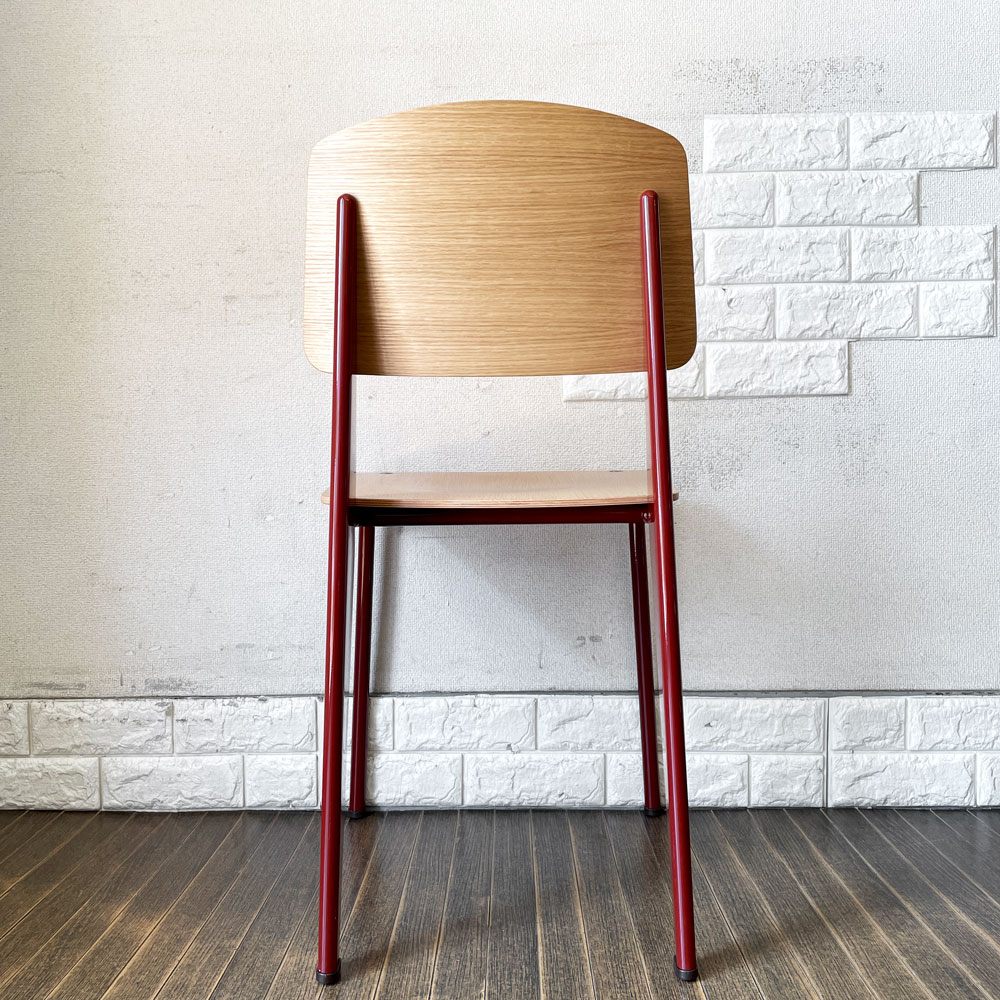 ヴィトラ vitra スタンダードチェア Standard Chair ナチュラルオーク × ジャパニーズレッド ジャン・プルーヴェ Jean Prouve フランス 定価￥116,600- 名作椅子 ◎