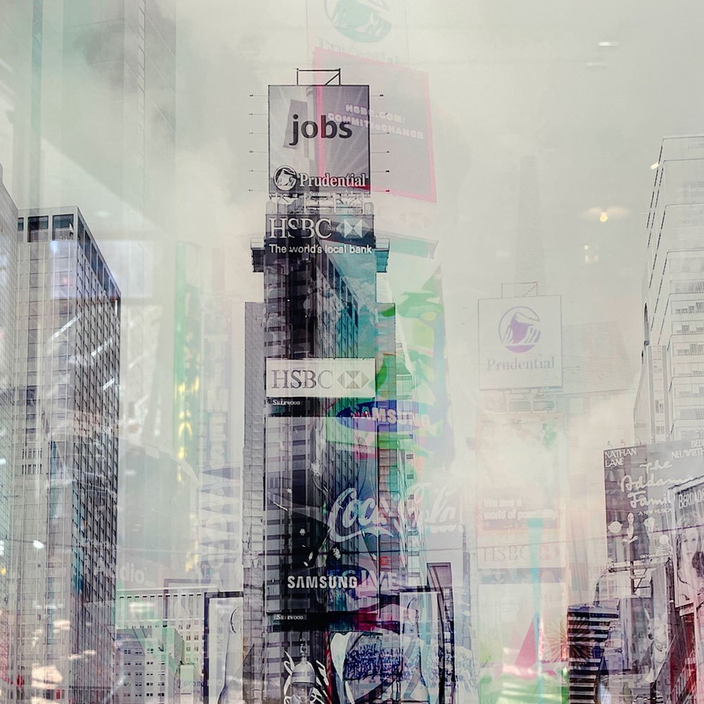 カレ KARE Picture Glass Times Square Move 70x90cm 強化ガラス アートフレーム タイムズスクエア ニューヨーク 写真 壁掛けインテリア ドイツ ◎