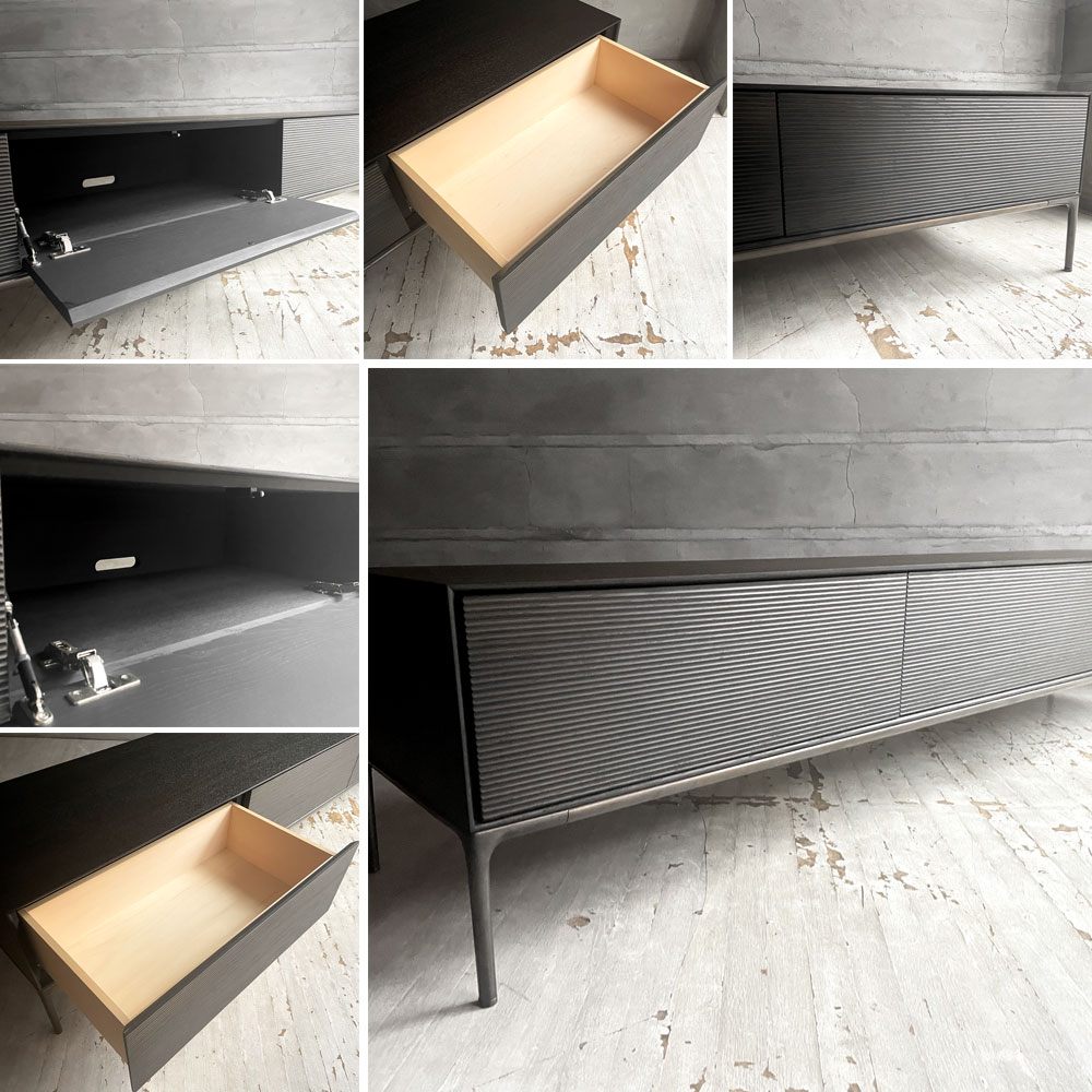 タイムアンドスタイル TIME＆STYLE スタンダードコンポジションキャビネット Standard composition cabinet C-612 TVキャビネット AVボード オーク材 真鍮脚 黒染め 定価￥924,000-