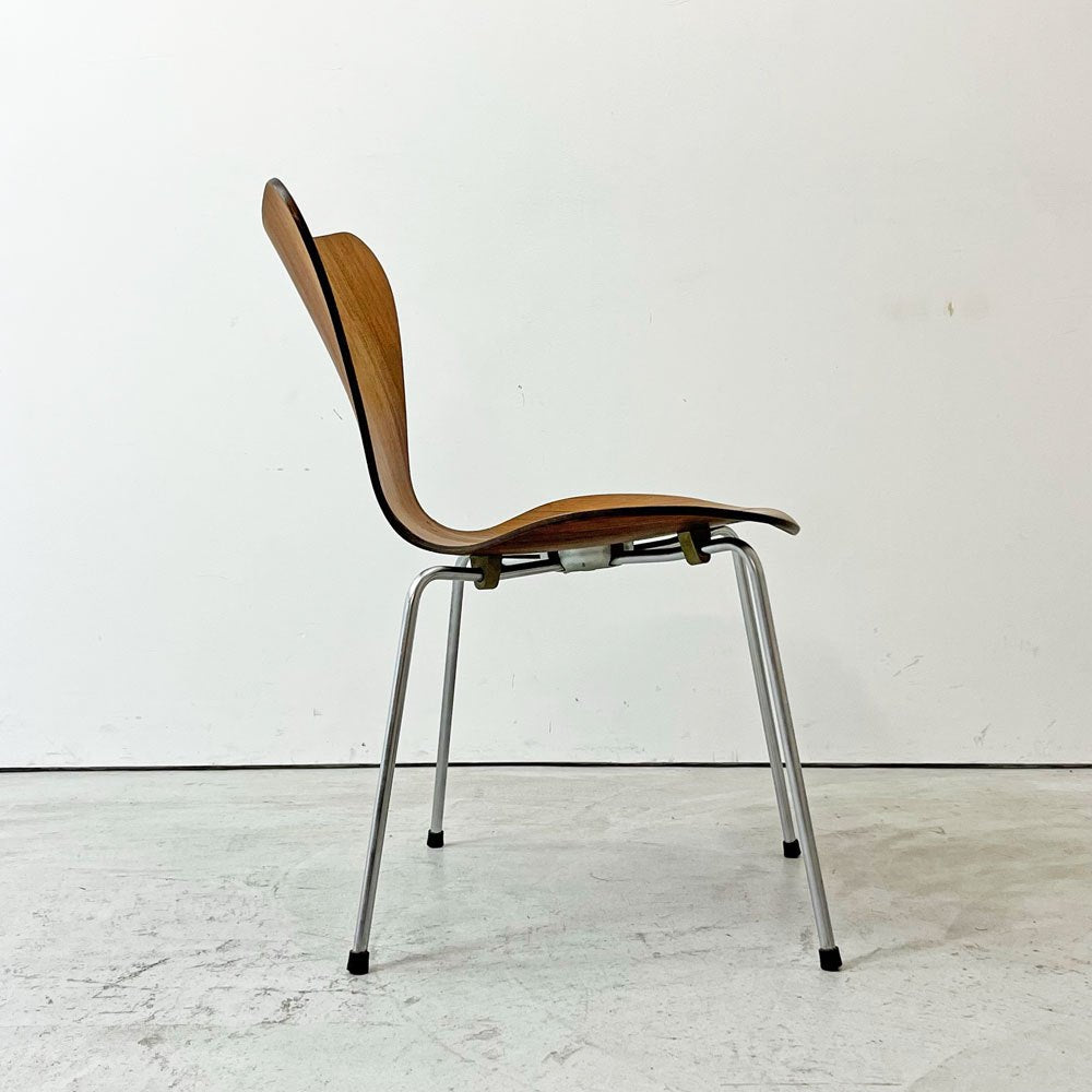 フリッツハンセン Fritz Hansen セブンチェア スタッキングチェア ローズウッド メタルカップ 1963-67年 アルネ・ヤコブセン 北欧 デンマーク ビンテージ 希少 現状品 ●