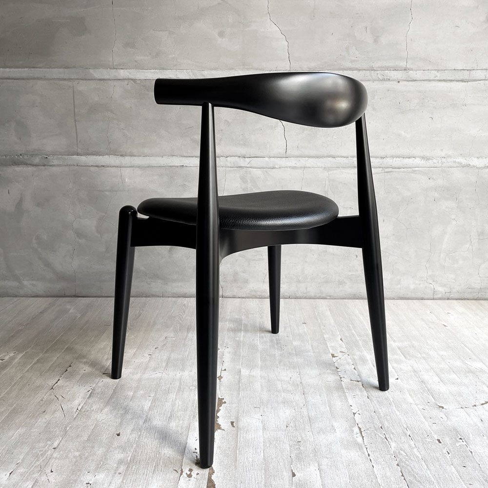 カールハンセン＆サン Carl Hansen & Son CH20 エルボーチェア オールブラック ビーチ材 レザー 本革 ハンス・J・ウェグナー 美品 ♪