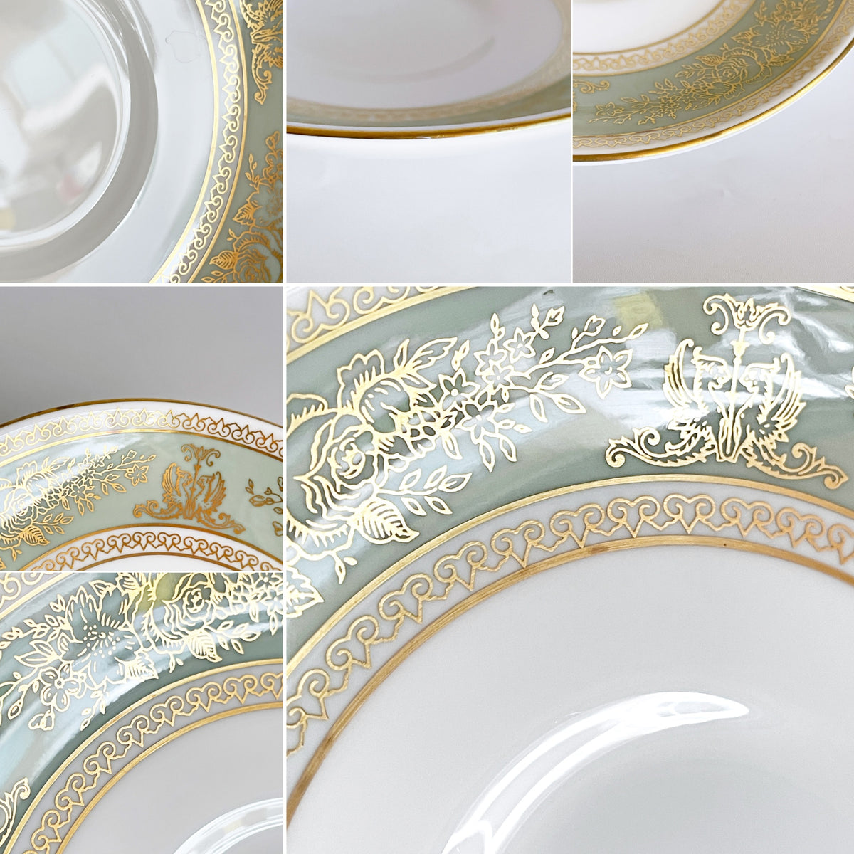 ウェッジウッド WEDGWOOD コロンビア Columbia セージグリーン ティーカップ&ソーサー C&S ボーンチャイナ 陶磁器 黒壺 イギリス ■