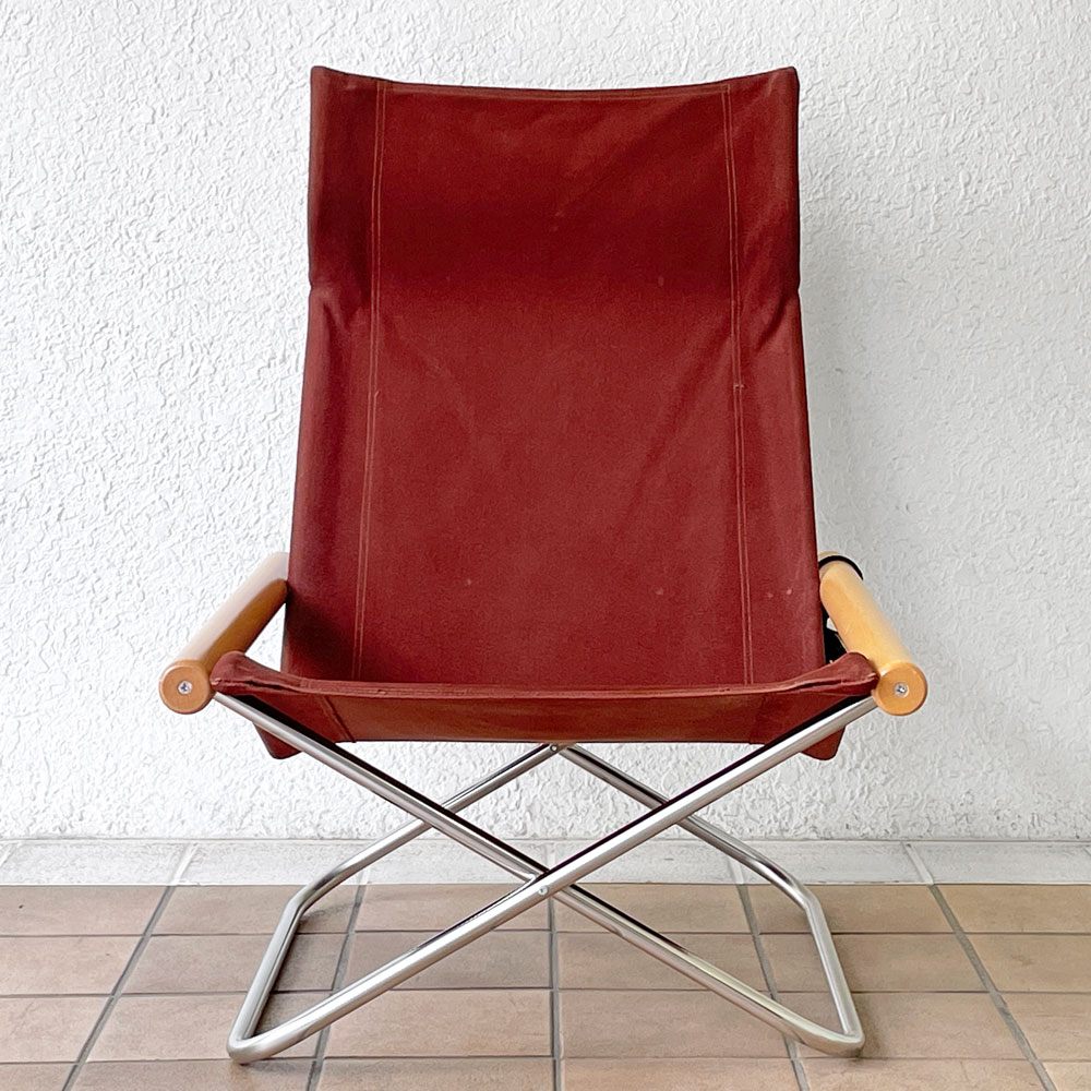 ニーチェア エックス NY chair X フォールディングチェア 折り畳みチェア ブラウン 新居猛 MoMA ◇