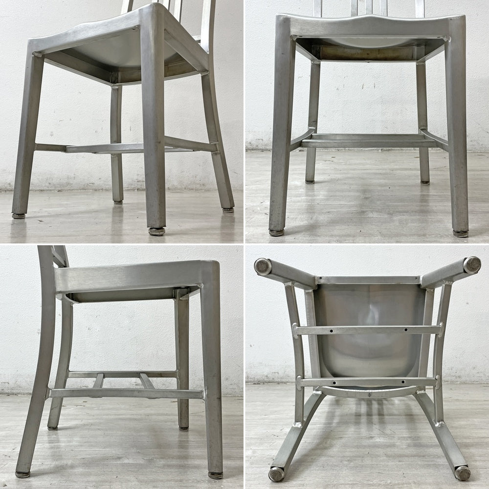 エメコ emeco ネイビー NAVY チェア No.1006 ダイニングチェア ブラッシュドアルミ インダストリアル ミッドセンチュリーデザイン ●