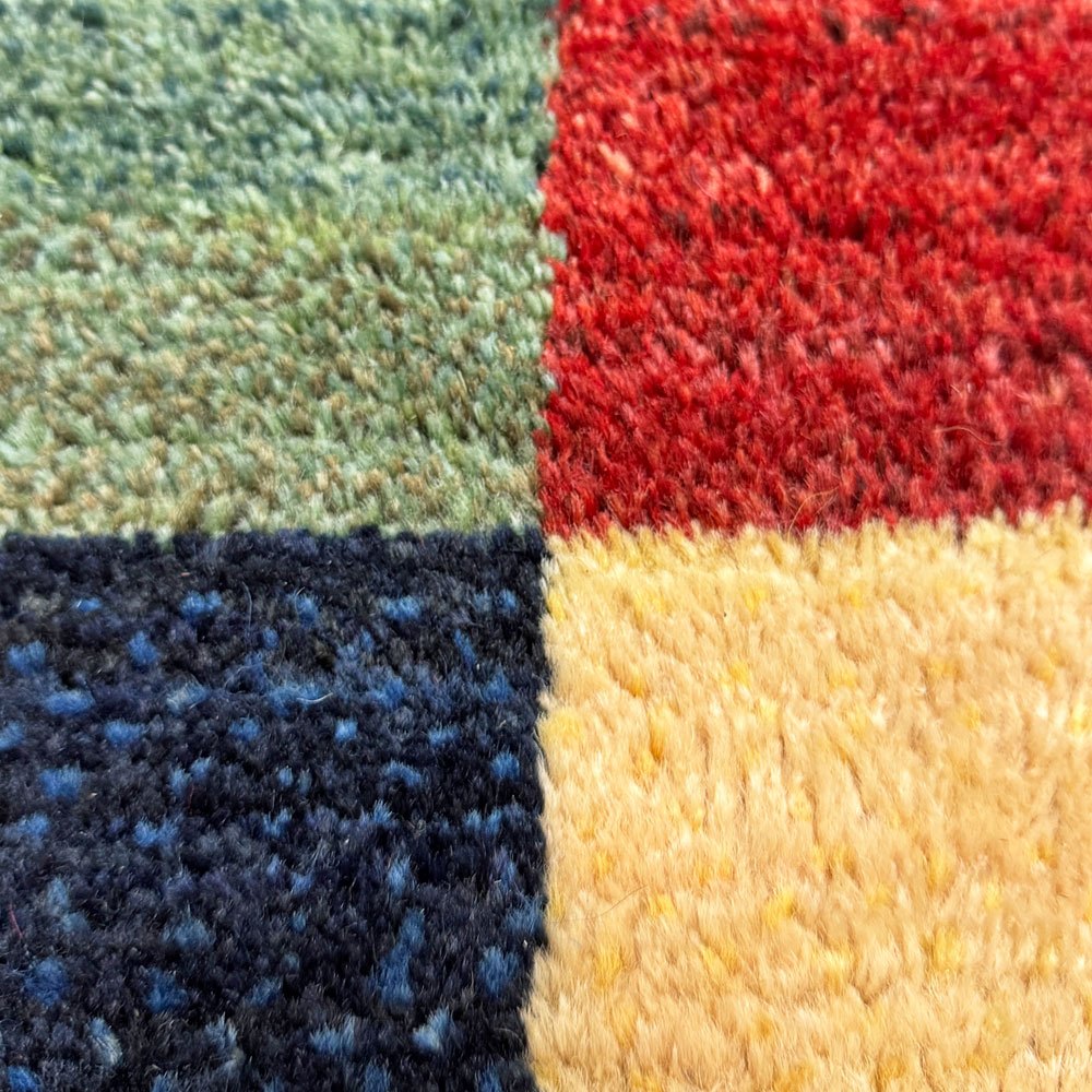 イラン ギャッベ GABBEH ラグ ウール 絨毯 カーペット 花モチーフ マルチカラー 赤 青 黄 緑 146×200cm●