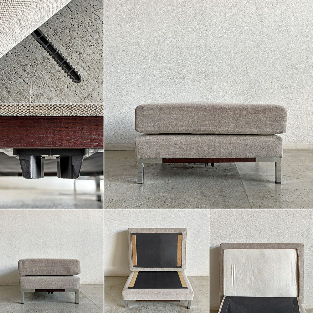 ラフィネリビング raffine living ビター BITTER SOFA 3人掛けソファ 片アーム W190cm ファブリック グレージュ系 オットマン付 廃番仕様 カタログ定価￥421,850-以上 〓