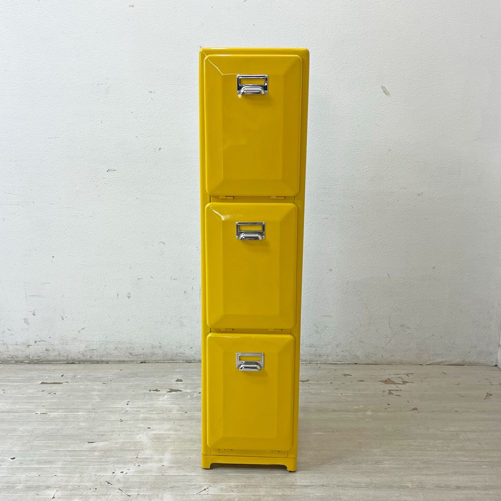 ダルトン DULTON トライデッカー トラッシュカン Tridecker trash can ゴミ箱 ダストボックス イエロー ミッドセンチュリーデザイン 廃番 ●