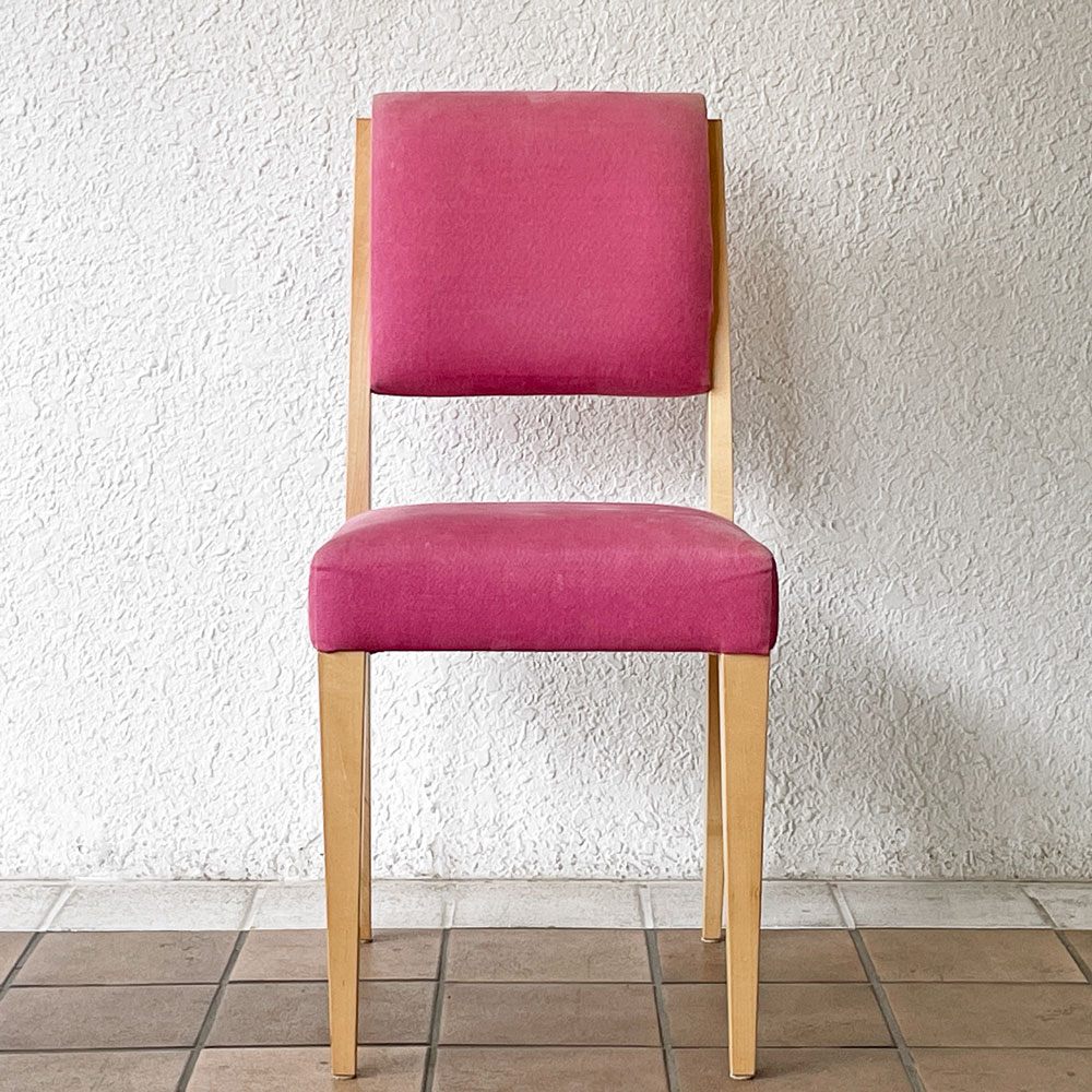 イデー IDEE アラダン チェア ALADIN Chair ダイニングチェア ピンク ファブリック メープル材 植木莞爾 廃番 ◇