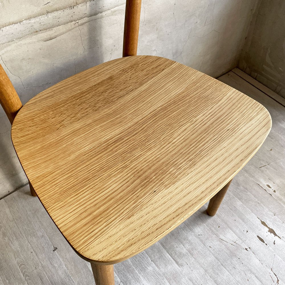 無印良品 MUJI オーク無垢材 ダイニングチェア ハーフアーム ナチュラルテイスト 北欧テイスト 定価￥69,000- B ♪