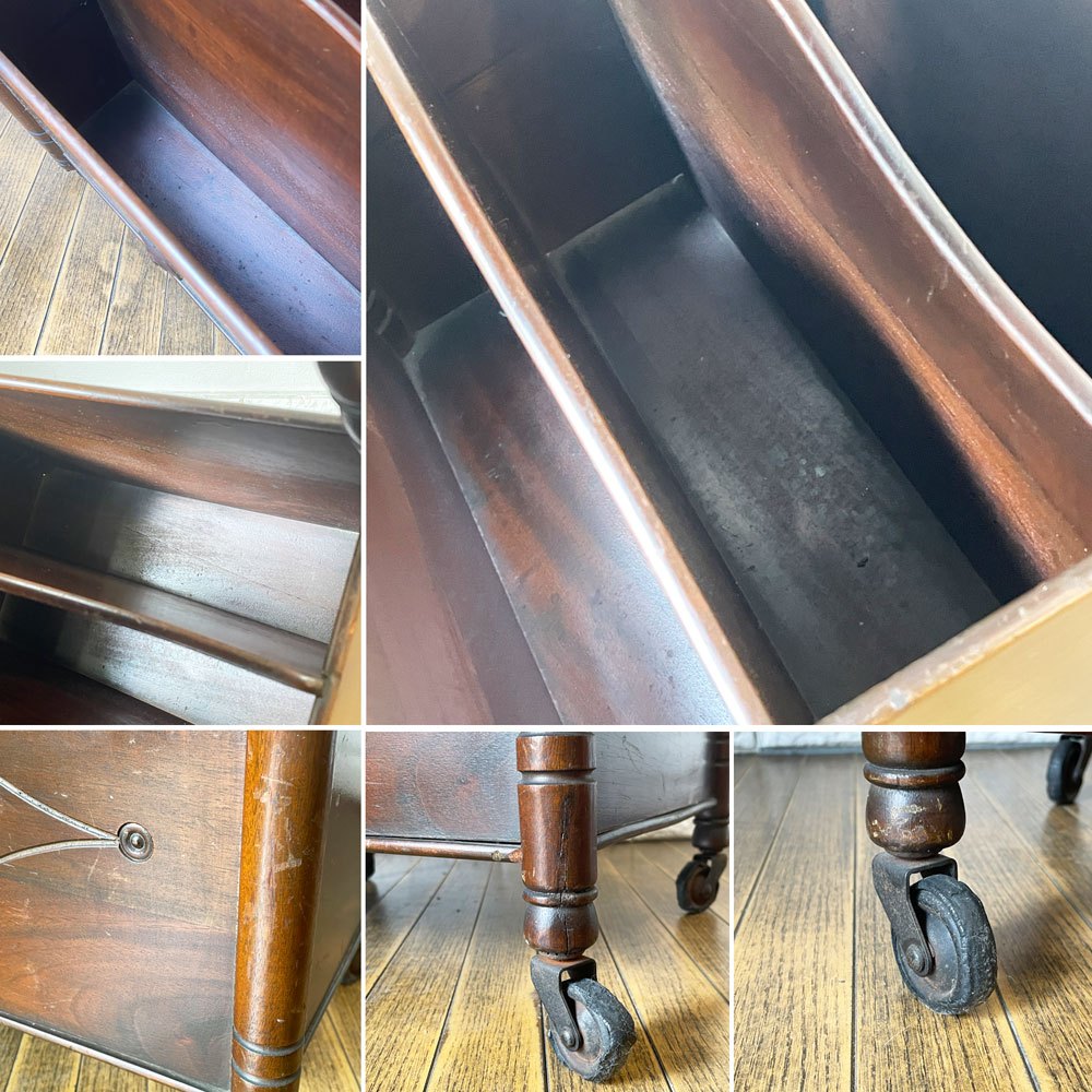 ジャパンビンテージ Japan Vintage サイドテーブル マガジンラック付き W46cm 古家具 昭和レトロ ◎