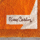 ピエール・カルダン Pierre Cardin ビンテージラグ イエロー＆オレンジ系 ジオメトリック柄 198×197cm スペースエイジ ミッドセンチュリーデザイン 〓