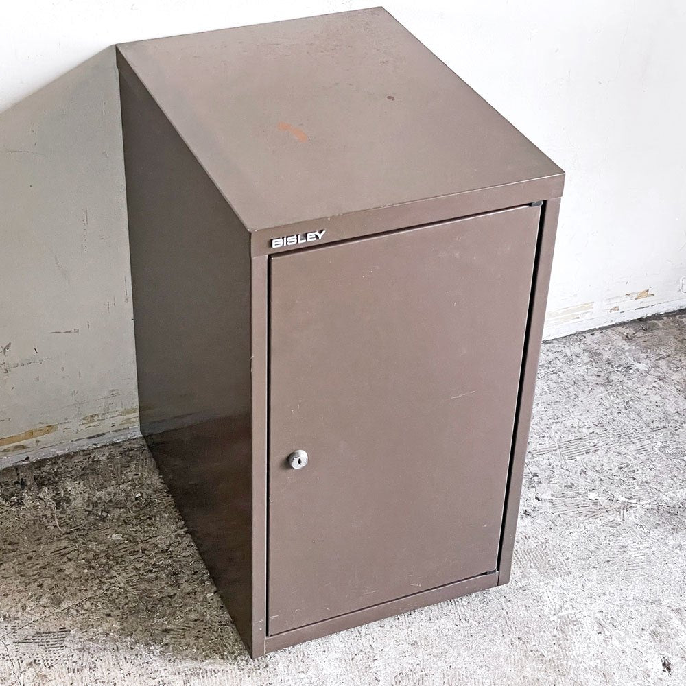 ビスレー BISLEY ベーシック BASIC BA3/29 キャビネット スチールロッカー キャスター ブラウン 1ドア 鍵付き 英国 廃番 ■