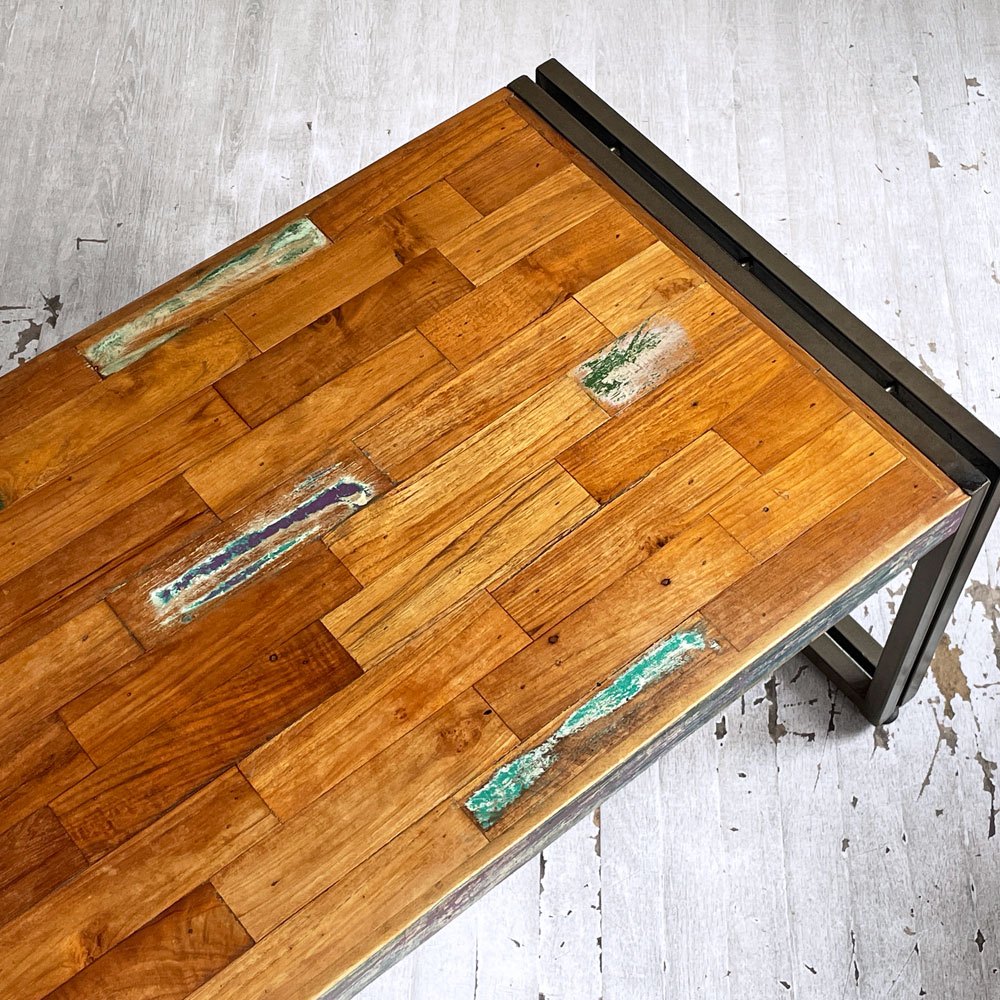 ディーボディ d-Bodhi フェルム FERUM インダストリアル コーヒーテーブル INDUSTRIAL COFFEE TABLE S ローテーブル チーク古材×アイアン 廃番 ♪