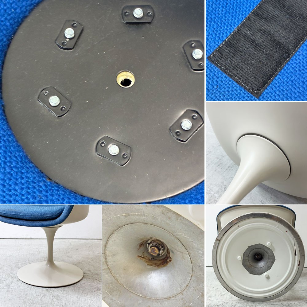 ノル Knoll ビンテージ チューリップ アームチェア ダイニング エーロ・サーリネン Eero Saarinen FRP ファブリック張込み スペースエイジ ミッドセンチュリー A ●