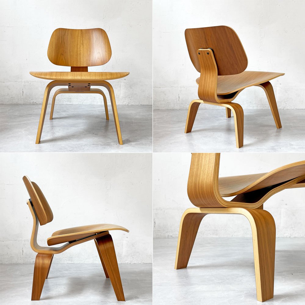 ハーマンミラー Herman Miller プライウッドラウンジチェア LCW ウッドレッグ ウォールナット C&R イームズ ミッドセンチュリー モダン 美品 ★