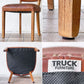 トラックファニチャー TRUCK FURNITURE エスアールチェア SR CHAIR ダイニングチェア ナラ無垢材 本革 ビンテージスタイル B ◇