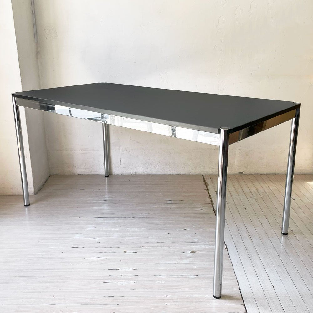 USMモジュラーファニチャー USM Haller USMハラーテーブル ワーキングデスク ダイニング チャコールリノリウム アジャスター 高さ調整機能付 スイス A★