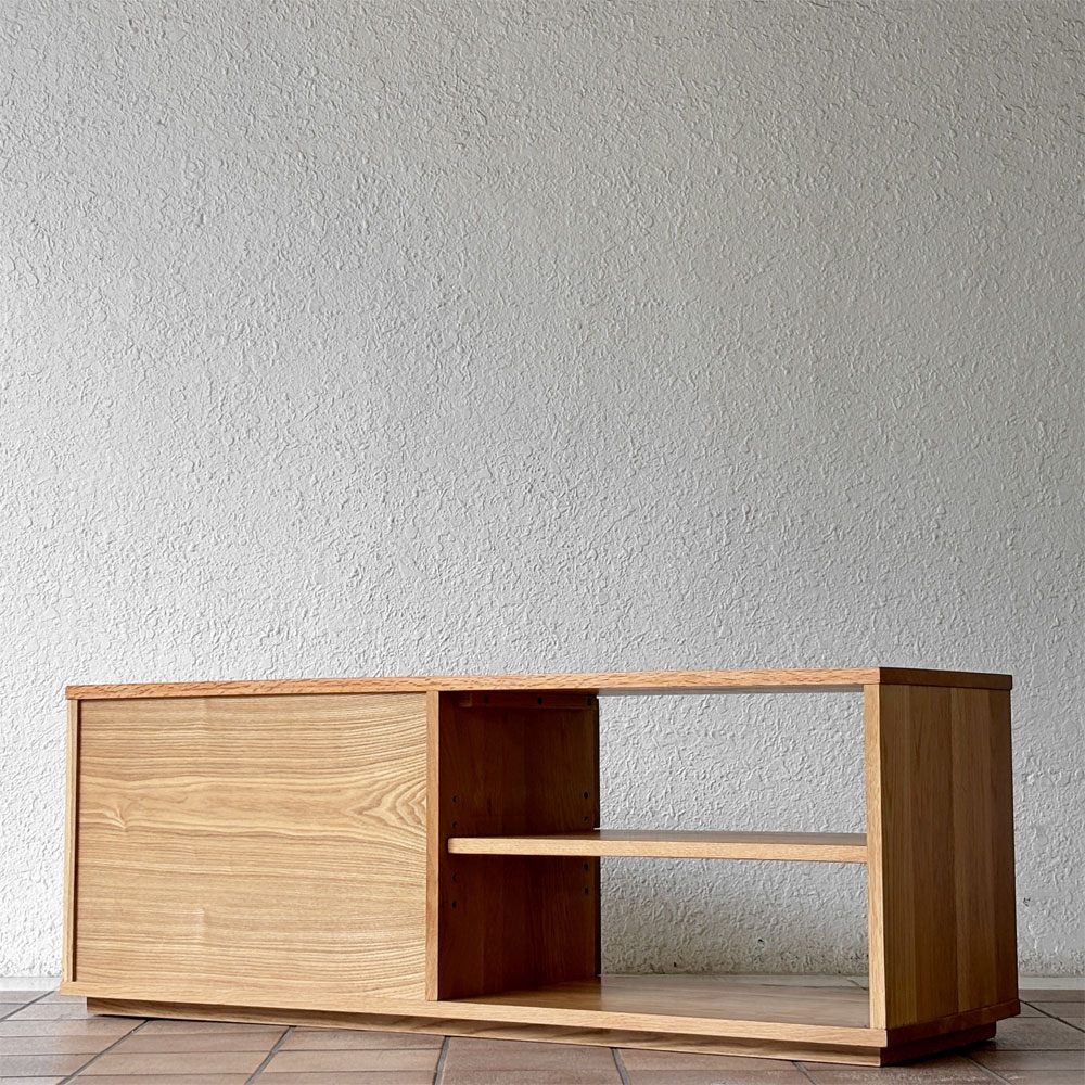無印良品 MUJI 木製AVラック テレビボード オーク材 2ドロワー ナチュラルモダン W120cm ◇