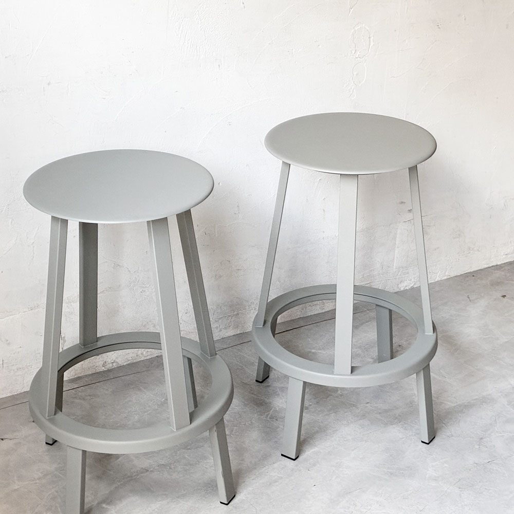 ヘイ HAY リボルバー バースツール ロー REVOLVER BAR STOOL LOW H65cm スカイグレー 回転式座面 レオン・ランズメイヤー デンマーク 定価¥51,700- B ★