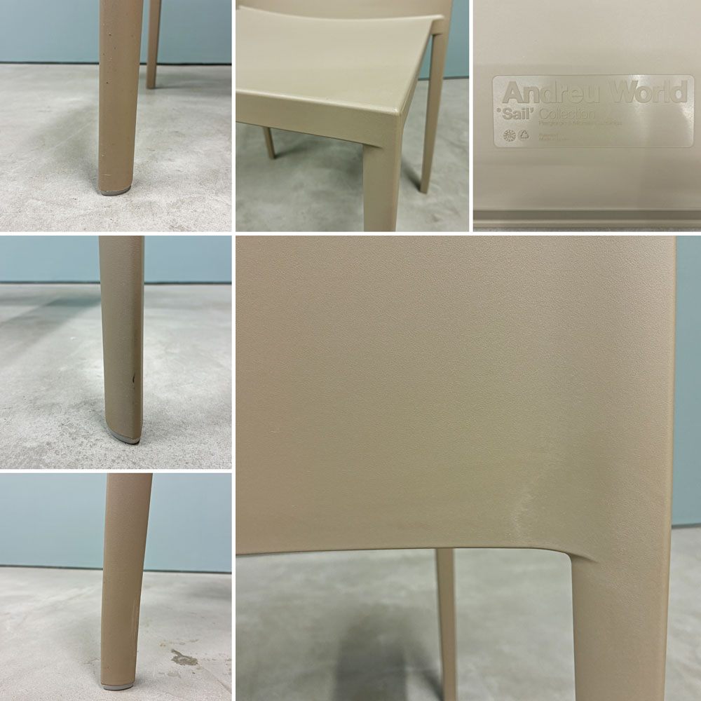 アンドリューワールド Andreu World セイルチェア Sail chair ダイニングチェア スタッキング バサルトグレー サーモポリマーシート Piergiorgio Cazzaniga ◎