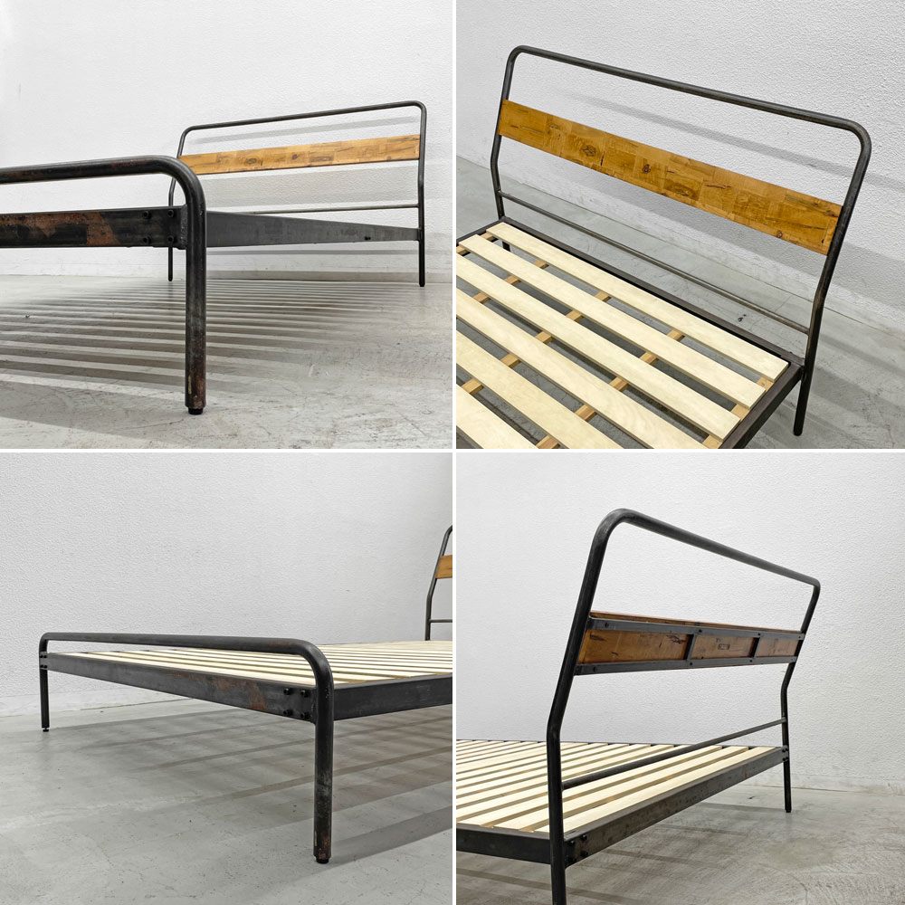 アデペシュ a.depeche ソコフ socph bed ベッドフレーム シングル スチール 樺無垢 焼付け塗装 〓