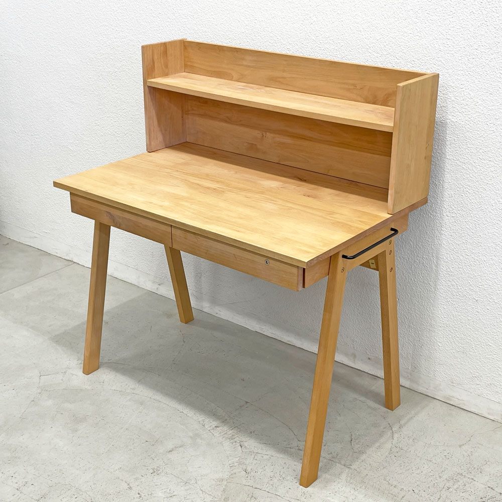 杉工場 こどもビームス デスク＋シェルフ＋チェスト＋チェア 学習机 学習椅子 アルダー材 W102cm ミナペルホネン生地 ランドスケープ監修 〓