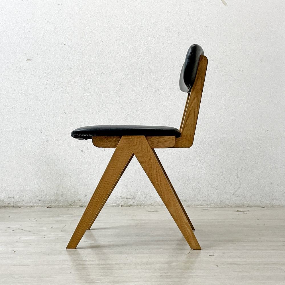 ドアーズリビングプロダクツ DOORS LIVING PRODUCTS ボシー BOTHY Mountain Leg Chair ダイニングチェア PVCレザー オーク無垢材 コンパスレッグ B ●
