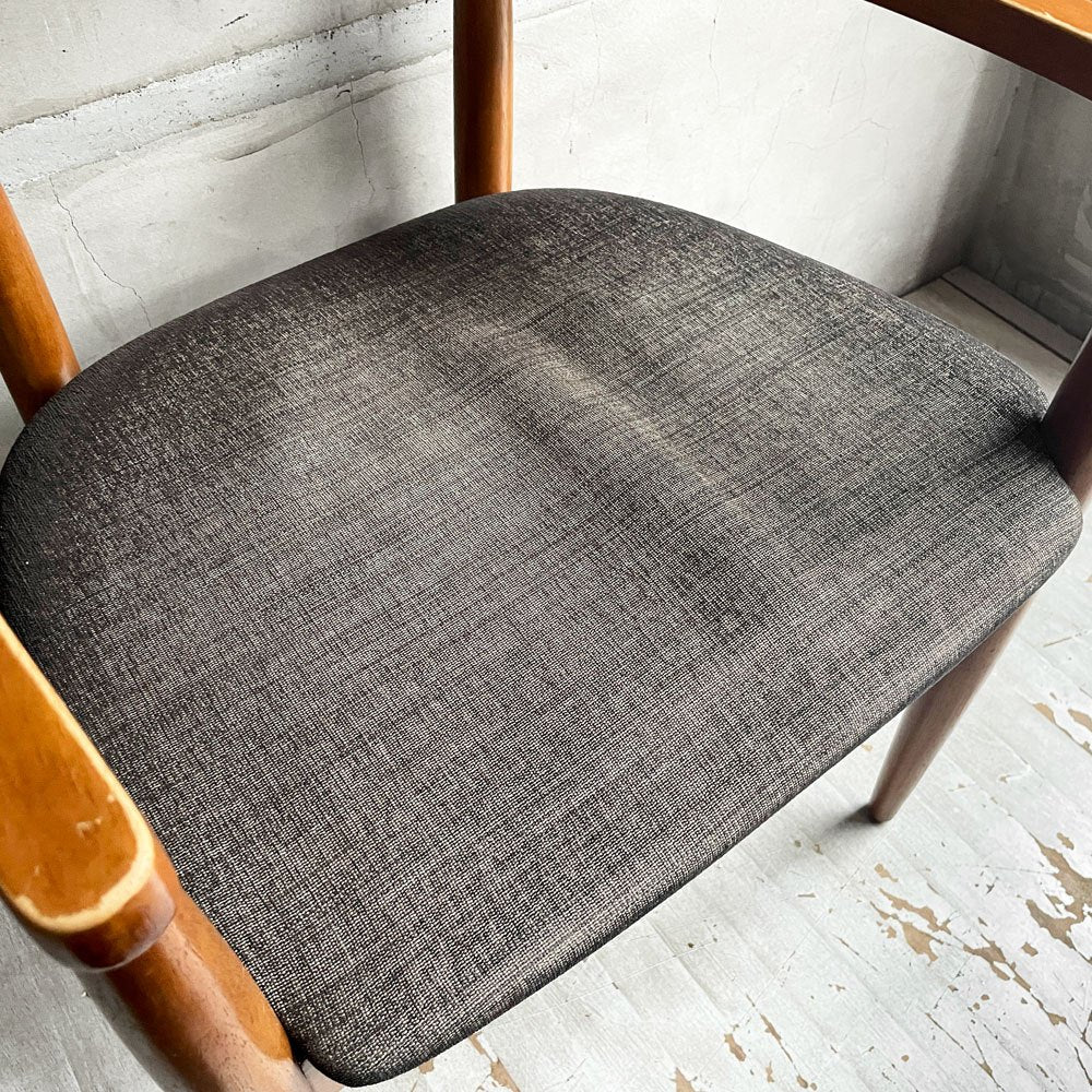 アクメファニチャー ACME Furniture トラッセル アームチェア TRESTLES ARM CHAIR ダイニングチェア ウォールナット ファブリックシート USビンテージスタイル 現状品 ♪