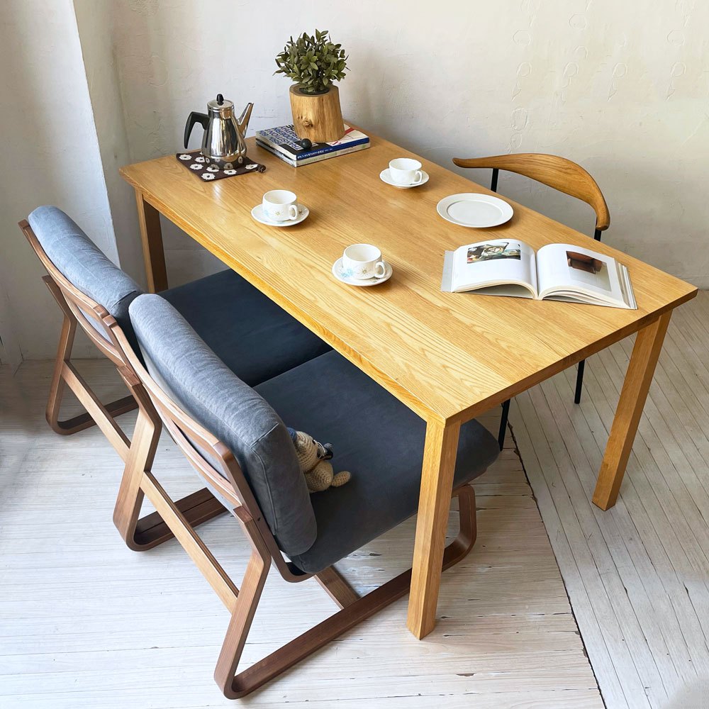 無印良品 MUJI ダイニングテーブル 無垢集成材 W140cm オーク材 シンプル ナチュラルスタイル 廃盤 ★